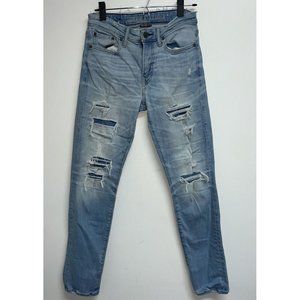 American Eagle Cozy Airflex + Mens Denim Blue Jeans Size 28X29 Light Distressed
